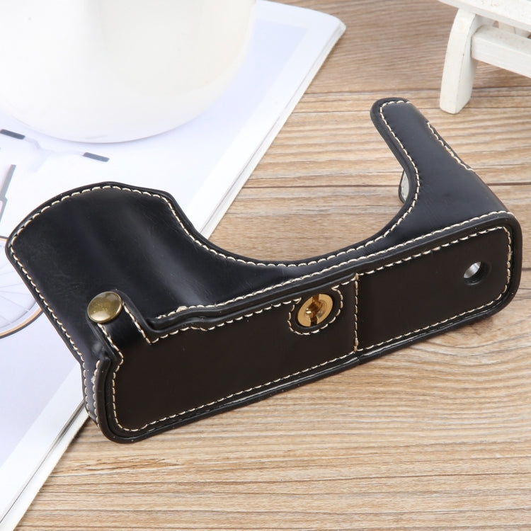 For FUJIFILM X100VI Glossy PU Leather Camera Half Case Base(Black) - Half Case by PMC TechLife | Online Shopping South Africa | PMC TechLife | Buy Now Pay Later Mobicred