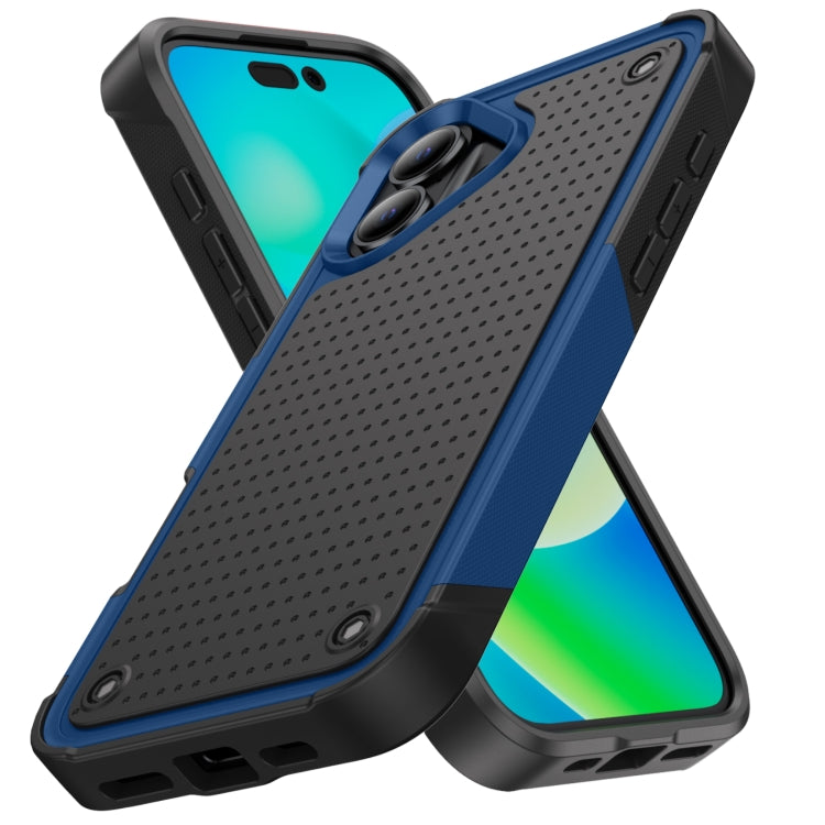 For iPhone 16 PC + TPU Shockproof Protective Phone Case(Blue+Black) - iPhone 16 Cases by PMC Jewellery | Online Shopping South Africa | PMC Jewellery | Buy Now Pay Later Mobicred