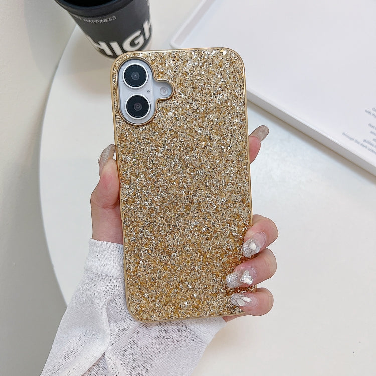 For iPhone 16 Glitter Powder Shockproof TPU Phone Case(Gold) - iPhone 16 Cases by PMC Jewellery | Online Shopping South Africa | PMC Jewellery | Buy Now Pay Later Mobicred