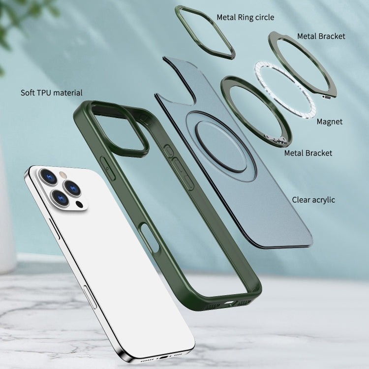 For iPhone 16 Pro Wing Series MagSafe Magnetic Ring Holder Phone Case(Green) - free shipping - PMC Jewellery - Order now!