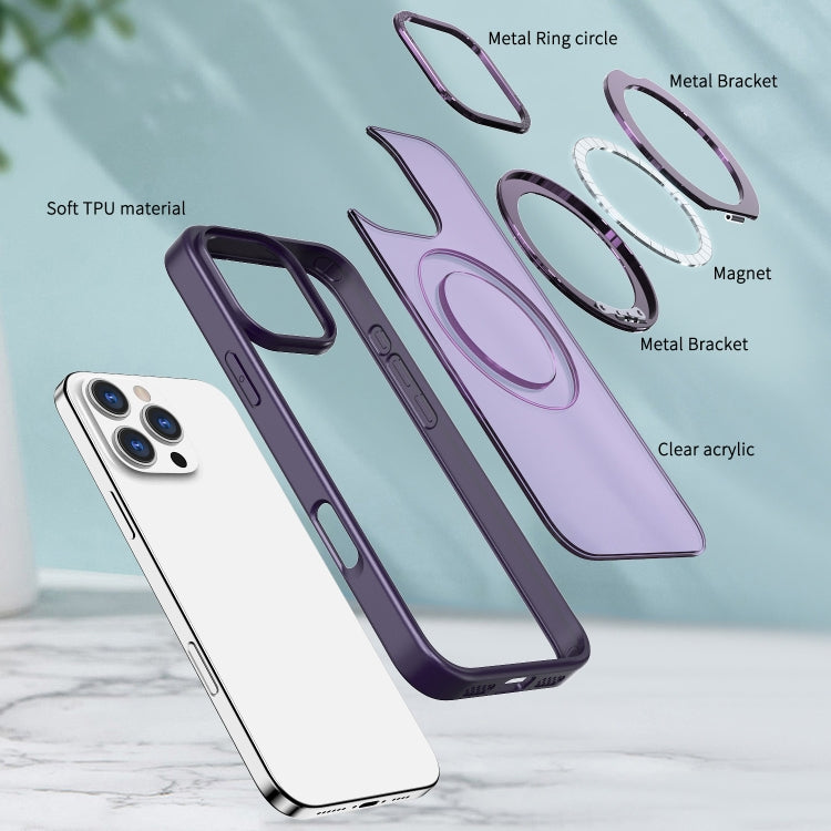 For iPhone 16 Pro Wing Series MagSafe Magnetic Ring Holder Phone Case(Dark Purple) - iPhone 16 Pro Cases by PMC Jewellery | Online Shopping South Africa | PMC Jewellery | Buy Now Pay Later Mobicred