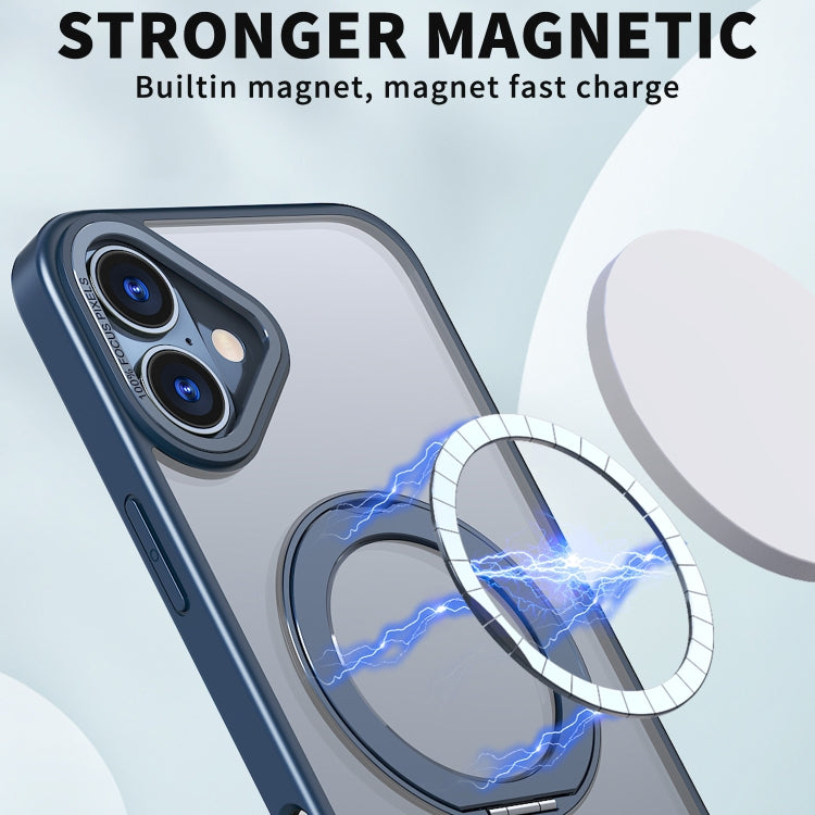 For iPhone 16 Plus Wing Series MagSafe Magnetic Ring Holder Phone Case(Blue) - iPhone 16 Plus Cases by PMC Jewellery | Online Shopping South Africa | PMC Jewellery | Buy Now Pay Later Mobicred