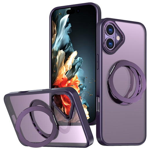 For iPhone 16 Plus Wing Series MagSafe Magnetic Ring Holder Phone Case(Dark Purple) - iPhone 16 Plus Cases by PMC Jewellery | Online Shopping South Africa | PMC Jewellery | Buy Now Pay Later Mobicred