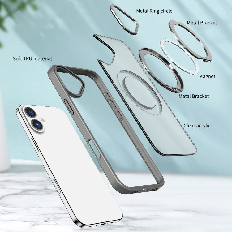 For iPhone 16 Wing Series MagSafe Magnetic Ring Holder Phone Case(Titanium Gray) - iPhone 16 Cases by PMC Jewellery | Online Shopping South Africa | PMC Jewellery | Buy Now Pay Later Mobicred