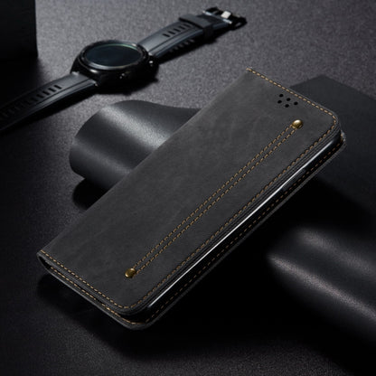 For Redmi K70 Ultra 5G Denim Texture Casual Style Horizontal Flip Leather Case(Black) - Xiaomi Cases by PMC Jewellery | Online Shopping South Africa | PMC Jewellery | Buy Now Pay Later Mobicred