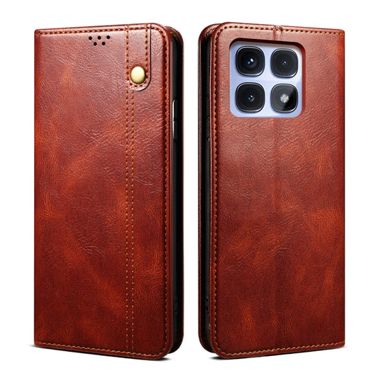 For Redmi K70 Ultra 5G Oil Wax Crazy Horse Texture Leather Phone Case(Brown) - Xiaomi Cases by PMC Jewellery | Online Shopping South Africa | PMC Jewellery | Buy Now Pay Later Mobicred