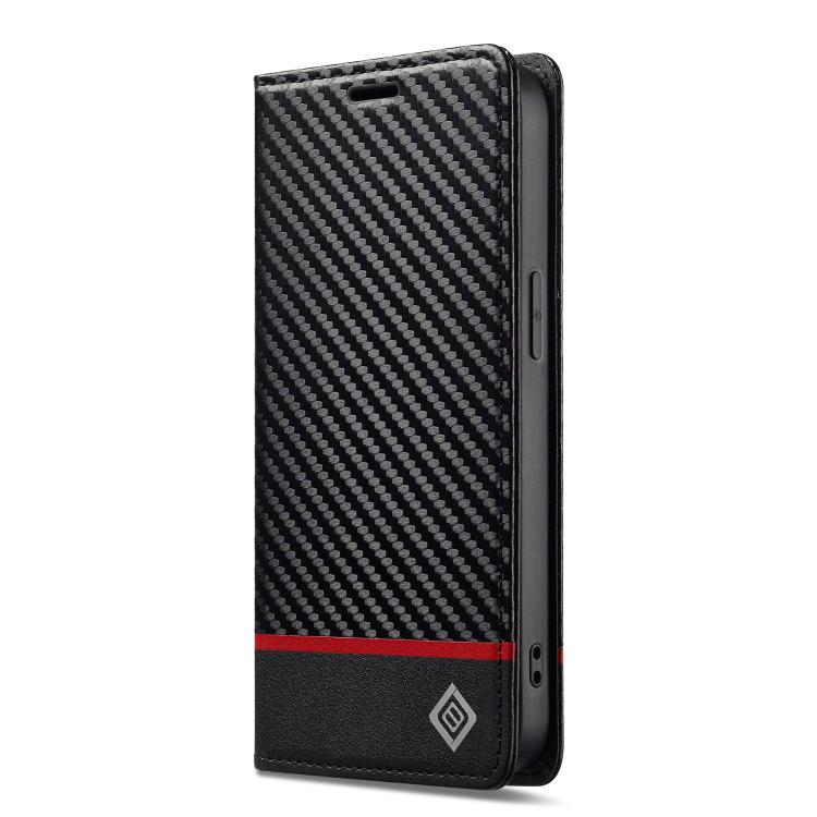 For iPhone 16e LC.IMEEKE Carbon Fiber Leather Phone Case(Horizontal Black) - free shipping - PMc TechLife - Order now!