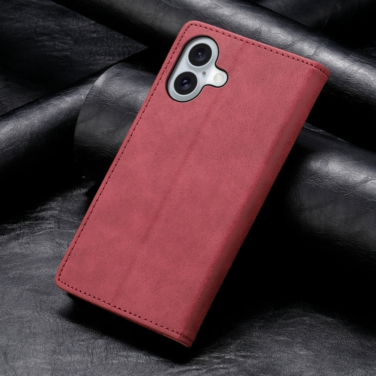 For iPhone 16 Business Solid Color Magnetic RFID Leather Phone Case(Red) - iPhone 16 Cases by PMC Jewellery | Online Shopping South Africa | PMC Jewellery | Buy Now Pay Later Mobicred