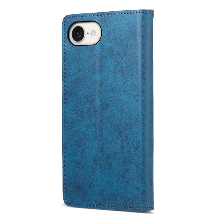 For iPhone 16e Business Solid Color Magnetic RFID Leather Phone Case(Blue) - iPhone 16e Cases by PMC TechLife | Online Shopping South Africa | PMC TechLife | Buy Now Pay Later Mobicred