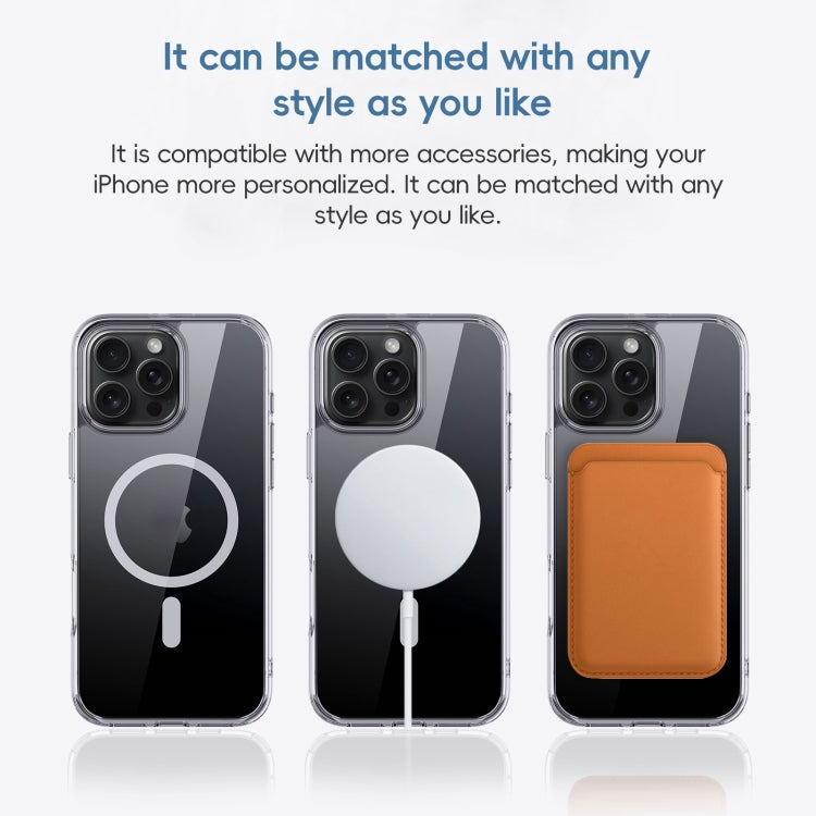For iPhone 16 Plus Crystal Clear MagSafe Magnetic Phone Case(Transparent Black) - free shipping - PMC Jewellery - Order now!
