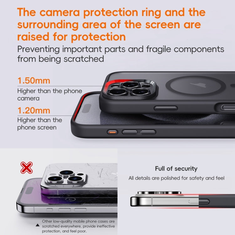 For iPhone 16 Plus Fine Hole Frosted MagSafe Magnetic Phone Case(Black) - free shipping - PMC Jewellery - Order now!