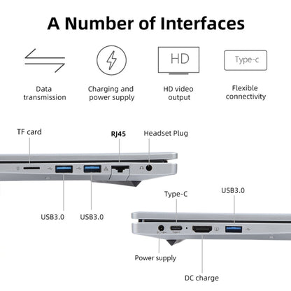 14 inch Windows 11 Laptop, 16GB+128GB, Gen 4th Intel Core i3 CPU, 180 Degree Rotation Axis(Silver) - Others by PMC Jewellery | Online Shopping South Africa | PMC Jewellery | Buy Now Pay Later Mobicred