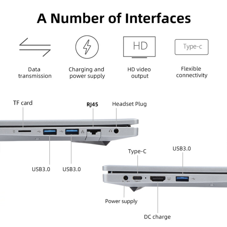 14 inch Windows 11 Laptop, 16GB+128GB, Gen 5th Intel Core i5 CPU, 180 Degree Rotation Axis(Silver) - Others by PMC Jewellery | Online Shopping South Africa | PMC Jewellery | Buy Now Pay Later Mobicred