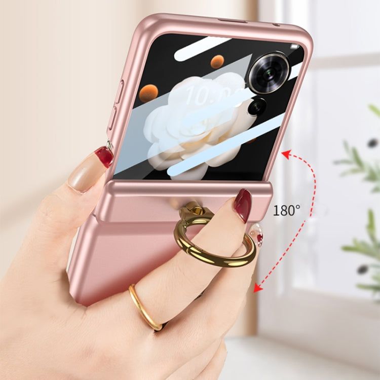 For Honor Magic V Flip GKK Integrated Magnetic Folding Hinge Full Coverage Phone Case with Ring Holder(Silver) - free shipping - PMC Jewellery - Order now!