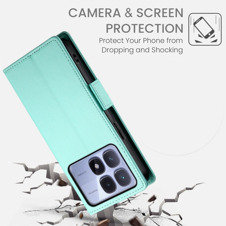 For Redmi K70 Ultra Side Buckle Magnetic Frosted Leather Phone Case(Mint Green) - Xiaomi Cases by PMC Jewellery | Online Shopping South Africa | PMC Jewellery | Buy Now Pay Later Mobicred