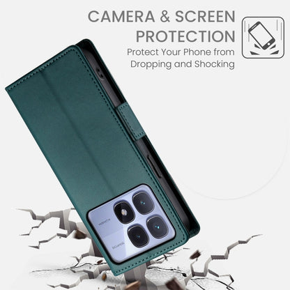 For Redmi K70 Ultra Side Buckle Magnetic Frosted Leather Phone Case(Dark Green) - Xiaomi Cases by PMC Jewellery | Online Shopping South Africa | PMC Jewellery | Buy Now Pay Later Mobicred