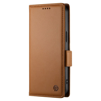 For Redmi K70 Ultra Side Buckle Magnetic Frosted Leather Phone Case(Brown) - Xiaomi Cases by PMC Jewellery | Online Shopping South Africa | PMC Jewellery | Buy Now Pay Later Mobicred