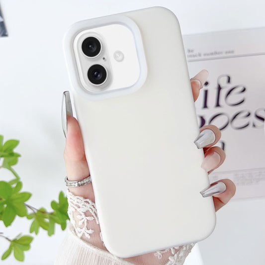 For iPhone 16 PC Hybrid Liquid Silicone Jelly Phone Case(White) - iPhone 16 Cases by PMC Jewellery | Online Shopping South Africa | PMC Jewellery | Buy Now Pay Later Mobicred