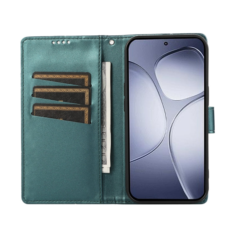 For Redmi K70 Ultra PU Genuine Leather Texture Embossed Line Phone Case(Green) - Xiaomi Cases by PMC Jewellery | Online Shopping South Africa | PMC Jewellery | Buy Now Pay Later Mobicred