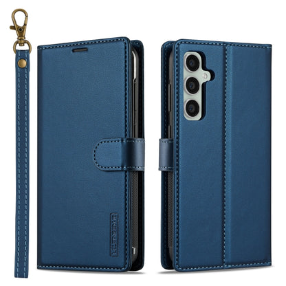 For Samsung Galaxy S24+ 5G LC.IMEEKE L2 Series Detachable Magsafe PU Phone Case with Lanyard(Blue) - Galaxy S24+ 5G Cases by LC.IMEEKE | Online Shopping South Africa | PMC Jewellery | Buy Now Pay Later Mobicred