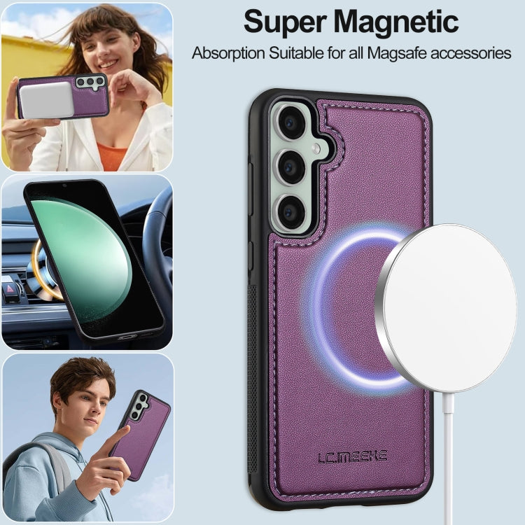 For Samsung Galaxy S24+ 5G LC.IMEEKE L2 Series Detachable Magsafe PU Phone Case with Lanyard(Purple) - Galaxy S24+ 5G Cases by LC.IMEEKE | Online Shopping South Africa | PMC Jewellery | Buy Now Pay Later Mobicred