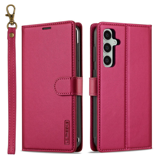 For Samsung Galaxy S24 FE 5G LC.IMEEKE L2 Series Detachable Magsafe PU Phone Case with Lanyard(Red) - Galaxy S24 FE 5G Cases by LC.IMEEKE | Online Shopping South Africa | PMC Jewellery | Buy Now Pay Later Mobicred