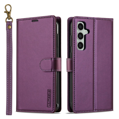 For Samsung Galaxy A35 5G LC.IMEEKE L2 Series Detachable Magsafe PU Phone Case with Lanyard(Purple) - Galaxy Phone Cases by LC.IMEEKE | Online Shopping South Africa | PMC Jewellery | Buy Now Pay Later Mobicred