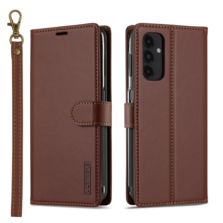 For Samsung Galaxy A14 4G / A14 5G LC.IMEEKE L2 Series Detachable Magsafe PU Phone Case with Lanyard(Brown) - Galaxy Phone Cases by LC.IMEEKE | Online Shopping South Africa | PMC Jewellery | Buy Now Pay Later Mobicred