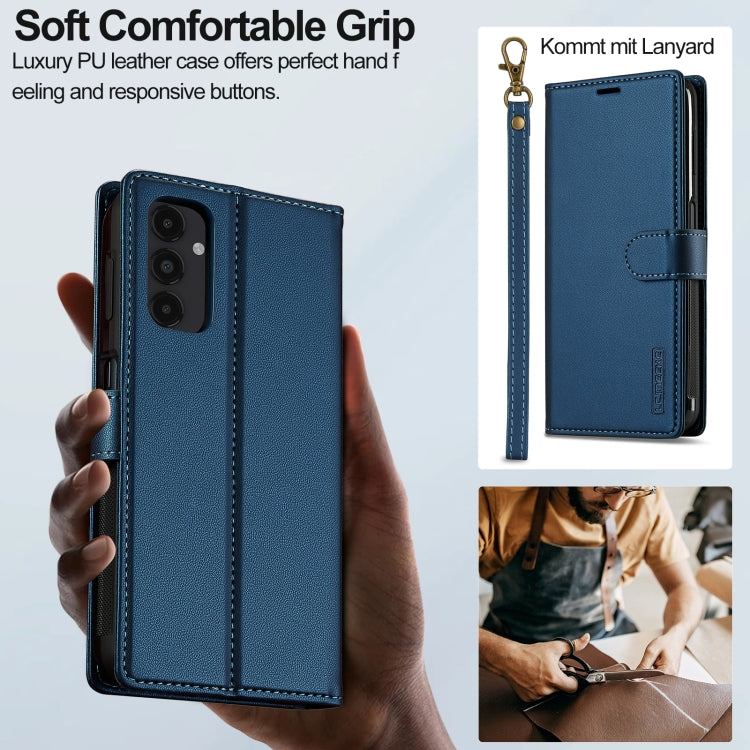 For Samsung Galaxy A14 4G / A14 5G LC.IMEEKE L2 Series Detachable Magsafe PU Phone Case with Lanyard(Blue) - Galaxy Phone Cases by LC.IMEEKE | Online Shopping South Africa | PMC Jewellery | Buy Now Pay Later Mobicred