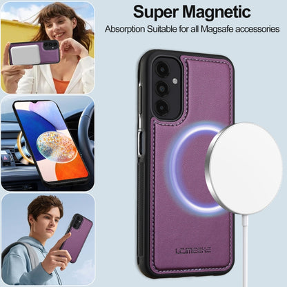 For Samsung Galaxy A14 4G / A14 5G LC.IMEEKE L2 Series Detachable Magsafe PU Phone Case with Lanyard(Purple) - Galaxy Phone Cases by LC.IMEEKE | Online Shopping South Africa | PMC Jewellery | Buy Now Pay Later Mobicred