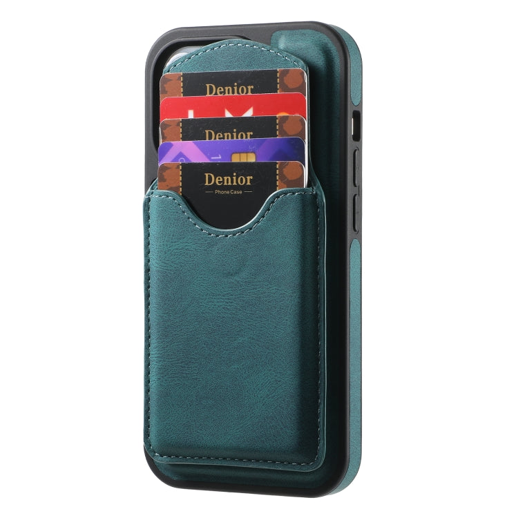 For iPhone 16 Pro Denior D19 Skin Feel MagSafe Detachable Card Slot Phone Case(Blue) - iPhone 16 Pro Cases by Denior | Online Shopping South Africa | PMC Jewellery | Buy Now Pay Later Mobicred