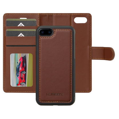 For iPhone 7 Plus / 8 Plus LC.IMEEKE L2 Series Detachable Magsafe PU Phone Case with Lanyard(Brown) - More iPhone Cases by LC.IMEEKE | Online Shopping South Africa | PMC Jewellery | Buy Now Pay Later Mobicred