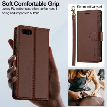 For iPhone 7 Plus / 8 Plus LC.IMEEKE L2 Series Detachable Magsafe PU Phone Case with Lanyard(Brown) - More iPhone Cases by LC.IMEEKE | Online Shopping South Africa | PMC Jewellery | Buy Now Pay Later Mobicred