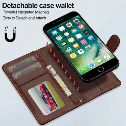 For iPhone 7 Plus / 8 Plus LC.IMEEKE L2 Series Detachable Magsafe PU Phone Case with Lanyard(Brown) - More iPhone Cases by LC.IMEEKE | Online Shopping South Africa | PMC Jewellery | Buy Now Pay Later Mobicred