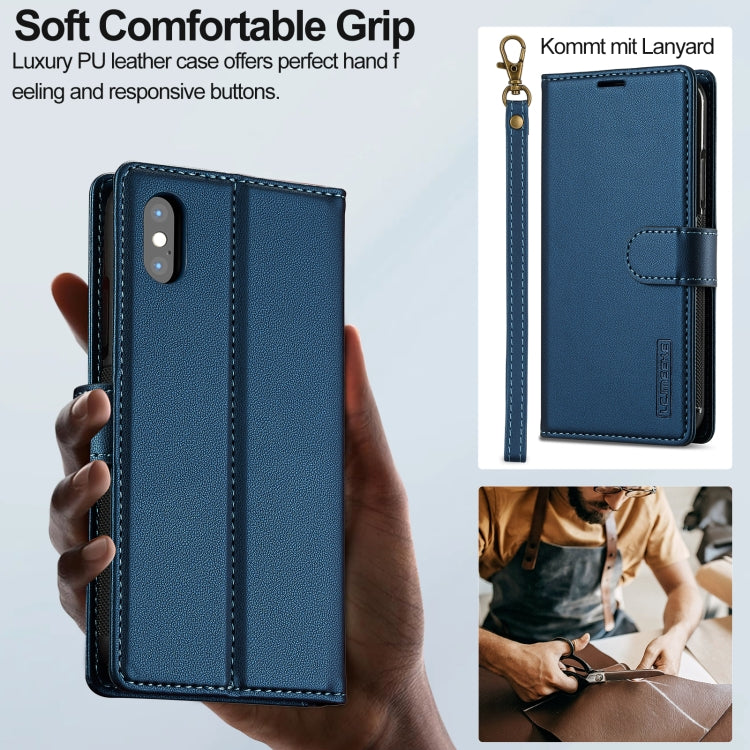 For iPhone XS Max LC.IMEEKE L2 Series Detachable Magsafe PU Phone Case with Lanyard(Blue) - More iPhone Cases by LC.IMEEKE | Online Shopping South Africa | PMC Jewellery | Buy Now Pay Later Mobicred