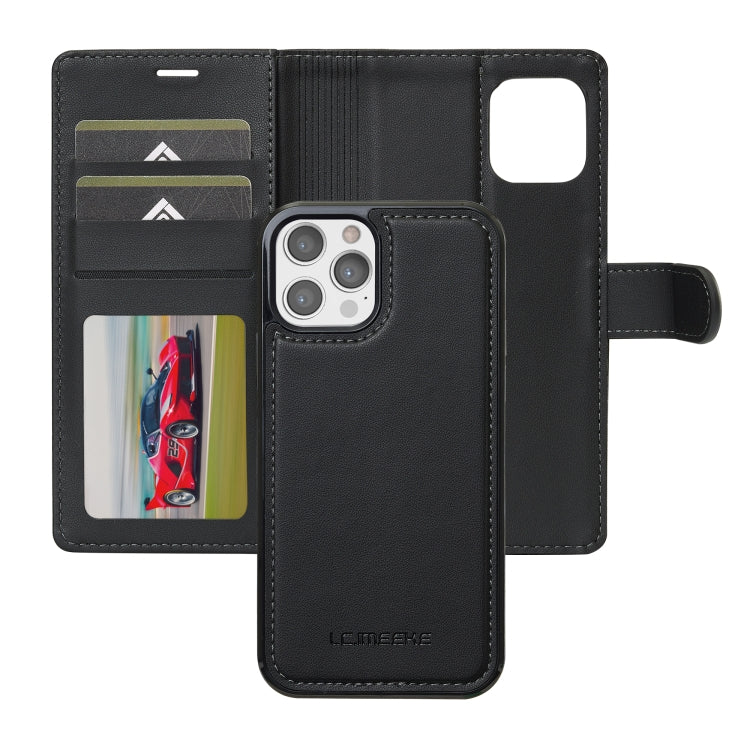 For iPhone 14 Pro Max LC.IMEEKE L2 Series Detachable Magsafe PU Phone Case with Lanyard(Black) - iPhone 14 Pro Max Cases by LC.IMEEKE | Online Shopping South Africa | PMC Jewellery | Buy Now Pay Later Mobicred