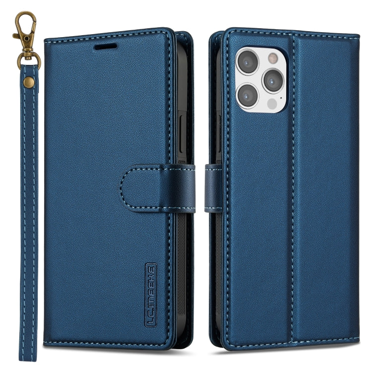 For iPhone 14 Pro Max LC.IMEEKE L2 Series Detachable Magsafe PU Phone Case with Lanyard(Blue) - iPhone 14 Pro Max Cases by LC.IMEEKE | Online Shopping South Africa | PMC Jewellery | Buy Now Pay Later Mobicred