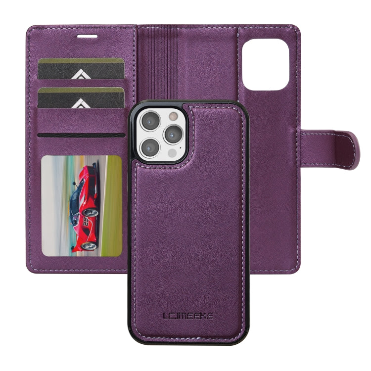 For iPhone 14 Pro Max LC.IMEEKE L2 Series Detachable Magsafe PU Phone Case with Lanyard(Purple) - iPhone 14 Pro Max Cases by LC.IMEEKE | Online Shopping South Africa | PMC Jewellery | Buy Now Pay Later Mobicred