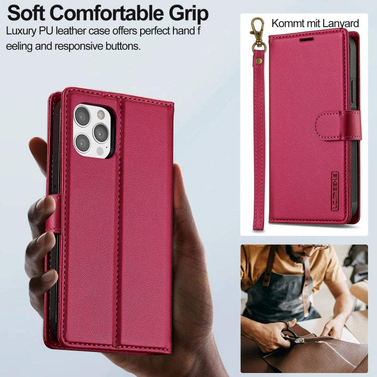 For iPhone 14 Pro Max LC.IMEEKE L2 Series Detachable Magsafe PU Phone Case with Lanyard(Red) - iPhone 14 Pro Max Cases by LC.IMEEKE | Online Shopping South Africa | PMC Jewellery | Buy Now Pay Later Mobicred