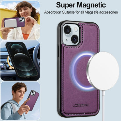 For iPhone 13 LC.IMEEKE L2 Series Detachable Magsafe PU Phone Case with Lanyard(Purple) - iPhone 13 Cases by LC.IMEEKE | Online Shopping South Africa | PMC Jewellery | Buy Now Pay Later Mobicred