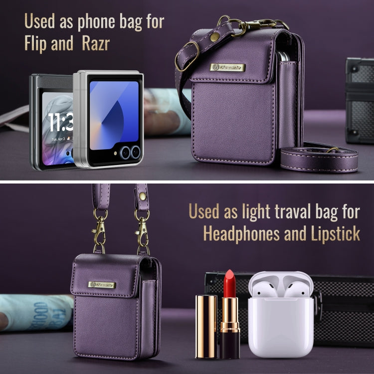 CaseMe Me50 Mini Universal Bag for Apple and Samsung Headphones + Lipstick(Purple) - For AirPods 1/2 by CaseMe | Online Shopping South Africa | PMC Jewellery | Buy Now Pay Later Mobicred