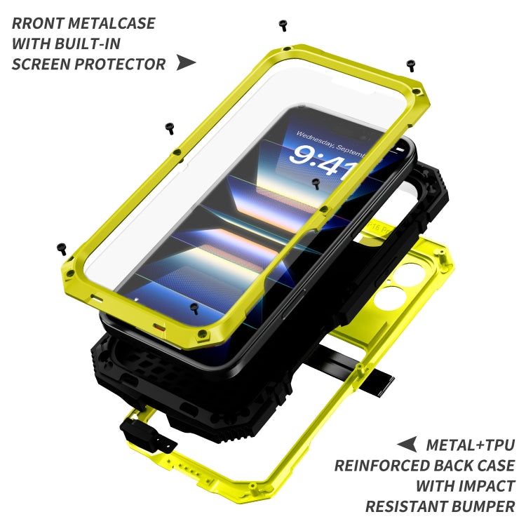 For iPhone 16 R-JUST Life Waterproof Dustproof Shockproof Phone Case(Yellow) - iPhone 16 Cases by R-JUST | Online Shopping South Africa | PMC Jewellery | Buy Now Pay Later Mobicred