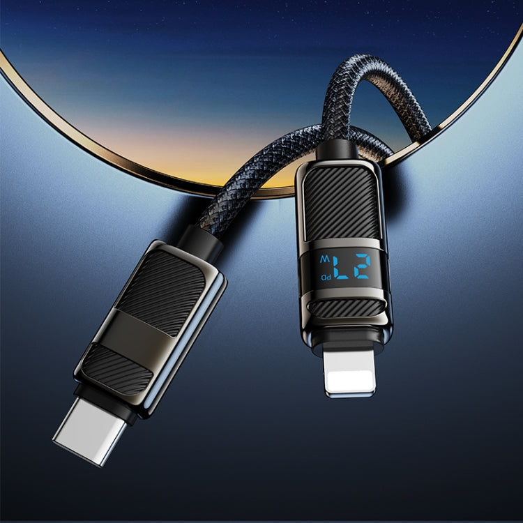 hoco U137 USB-C / Type-C to 8 Pin Line PD Charging Data Cable with Display, Length:1.2m(White) - 2 in 1 Cable by hoco | Online Shopping South Africa | PMC Jewellery | Buy Now Pay Later Mobicred