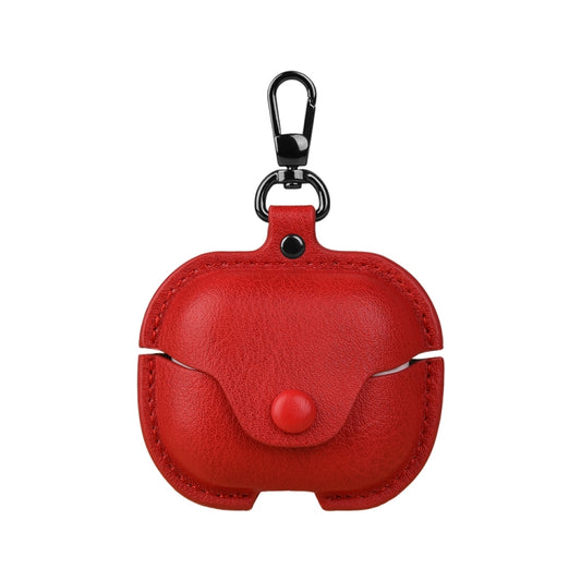 For Samsung Galaxy Buds 3 Business Leather Bluetooth Earphone Protective Case with Hook(Red) - Samsung Earphone Case by PMC Jewellery | Online Shopping South Africa | PMC Jewellery | Buy Now Pay Later Mobicred