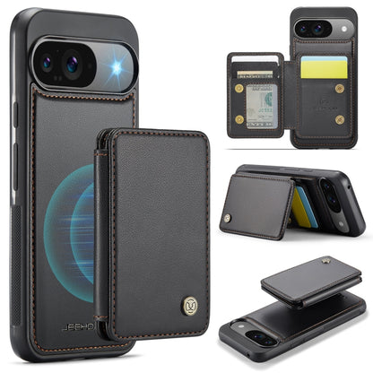 For Google Pixel 9 / 9 Pro JEEHOOD J05 Business Magnetic Style RFID Leather Phone Case(Black) - Google Cases by JEEHOOD | Online Shopping South Africa | PMC Jewellery | Buy Now Pay Later Mobicred