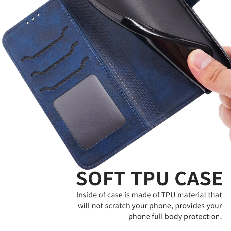 For Samsung Galaxy S25 5G Embossed Happy Cat Pattern Flip Leather Phone Case(Blue) - Galaxy S25 5G Cases by PMC Jewellery | Online Shopping South Africa | PMC Jewellery | Buy Now Pay Later Mobicred