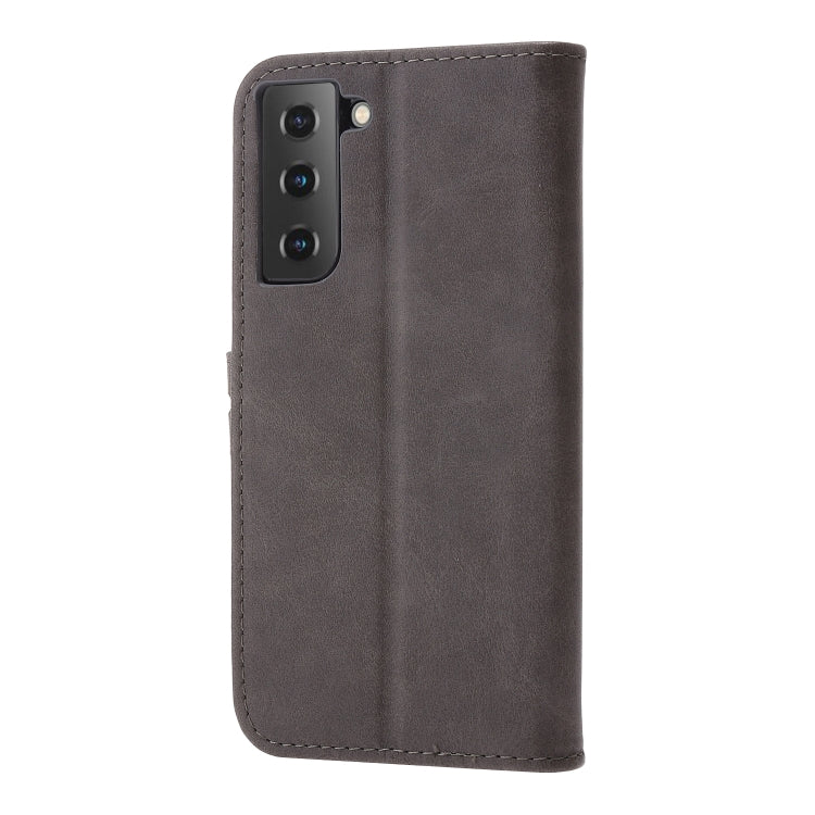 For Samsung Galaxy S25+ 5G Embossed Happy Cat Pattern Flip Leather Phone Case(Grey) - Galaxy S25+ 5G Cases by PMC Jewellery | Online Shopping South Africa | PMC Jewellery | Buy Now Pay Later Mobicred
