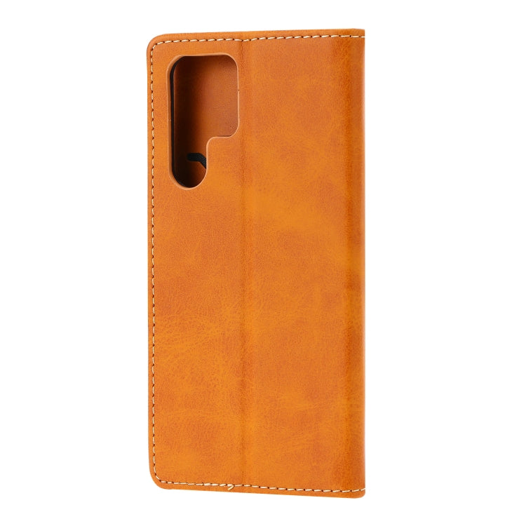 For Samsung Galaxy S25 Ultra 5G Embossed Happy Cat Pattern Flip Leather Phone Case(Yellow) - Galaxy S25 Ultra 5G Cases by PMC Jewellery | Online Shopping South Africa | PMC Jewellery | Buy Now Pay Later Mobicred