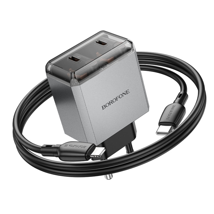 BOROFONE BN21 PD 40W 2 Type-C Charger with 1m Type-C to 8 Pin Cable Set, For:EU Plug(Tarnish) - free shipping - PMC TechLife - Order now!