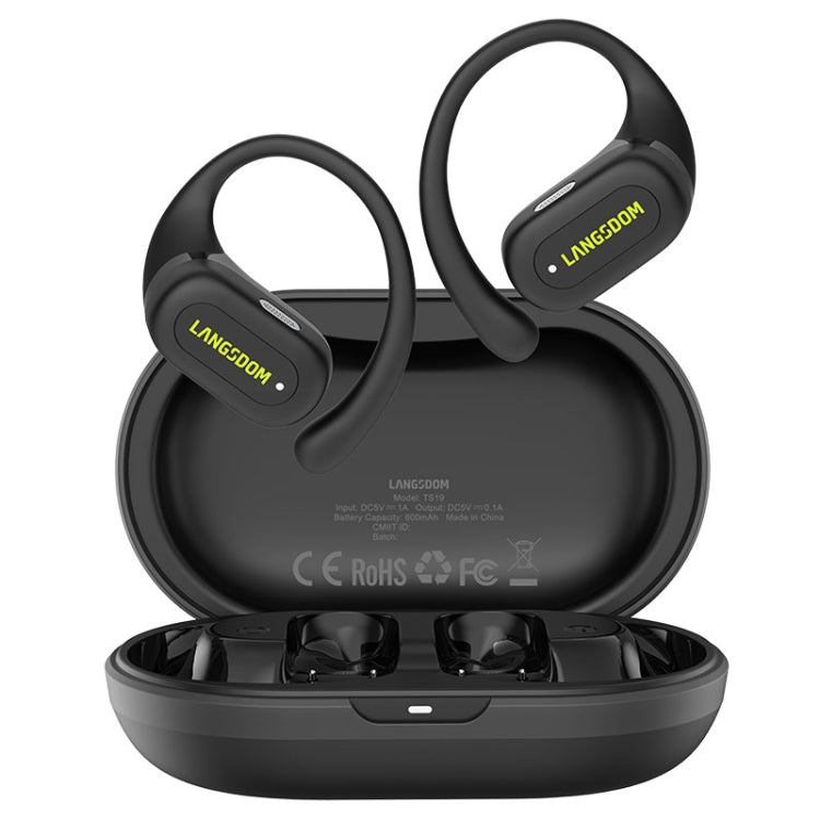 Langsdom TS19 Ear-mounted ENC Noise Reduction Wireless Bluetooth Earphone(Black) - free shipping - PMC Jewellery - Order now!